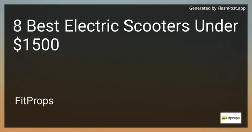 8 Best Electric Scooters Under $1500 in 2025 image